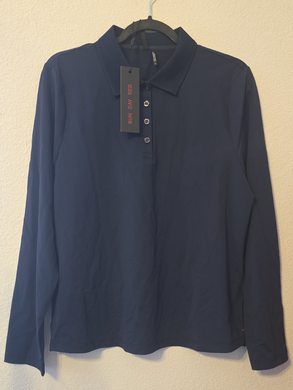 Sun Day Red Women's Long-Sleeve Navy Polo Shirt